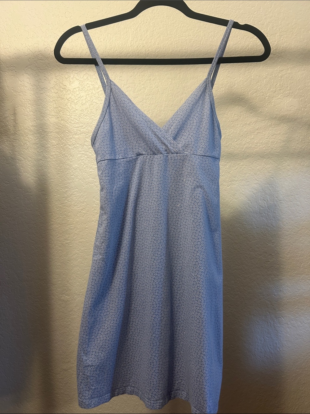 Brandy Melville Light Blue Floral print Spaghetti Strap Dress